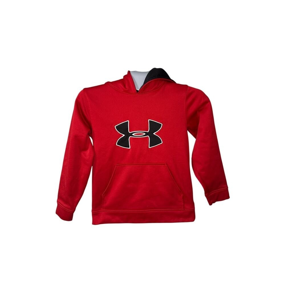 Under Armour Red Sweatshirt Hoodie Vibrant Athletic Wear Youth Small
